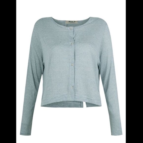 Mama B Italian Cielo lr cardigan linen viscose blend oversized cropped S - Picture 7 of 7